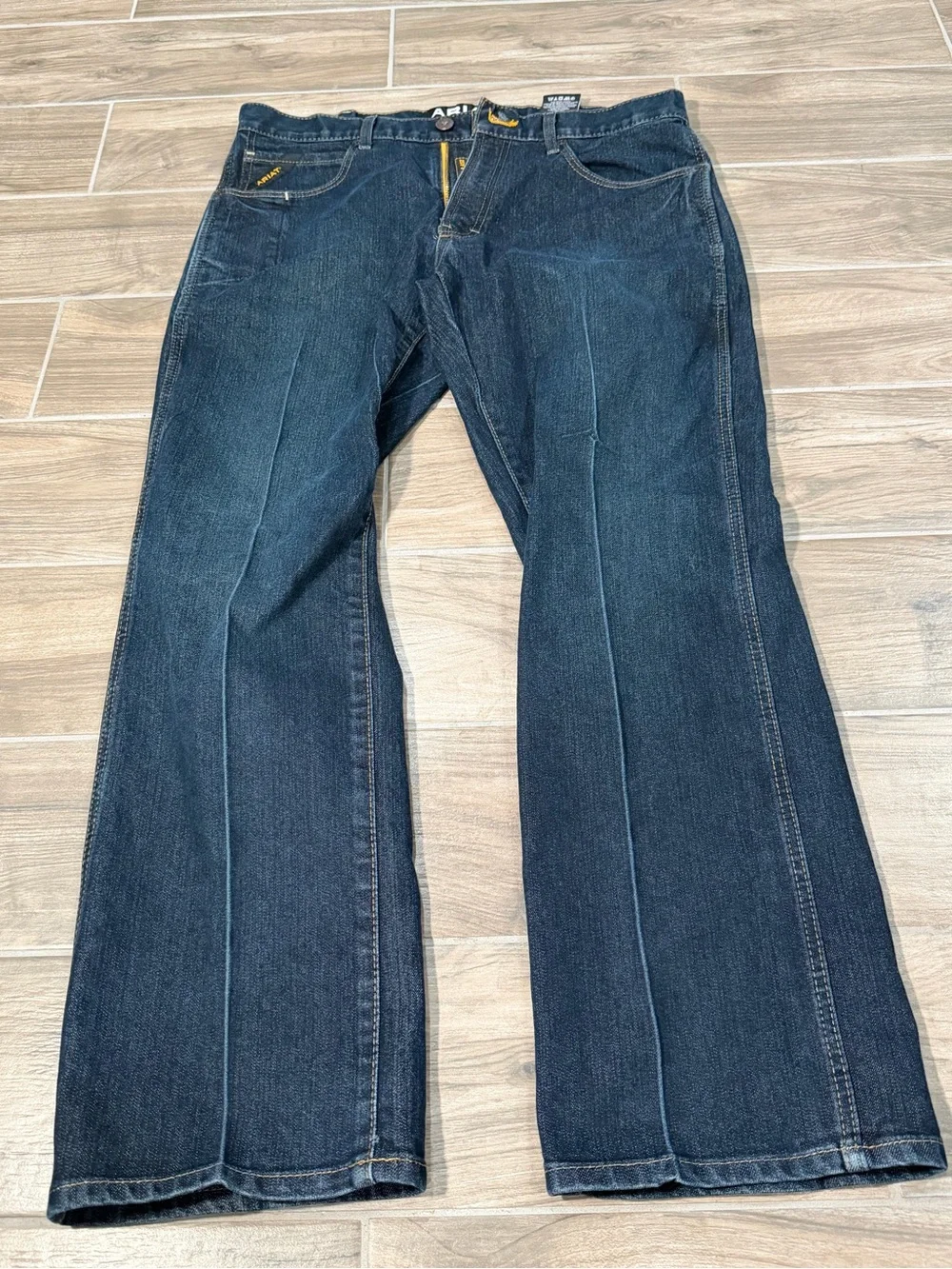 Ariat M5 Rebar Slim Straight Jeans Mens 35 X 32 Blue Western Cowboy Pants